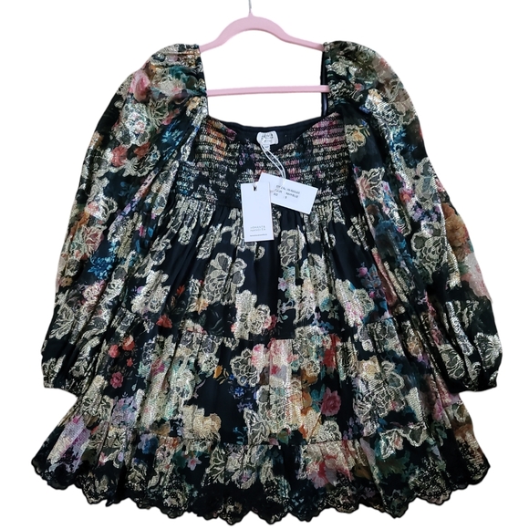 Hemant & Nandita's Rafa Chiffon Mini Long Sleeve Dress - Picture 9 of 11